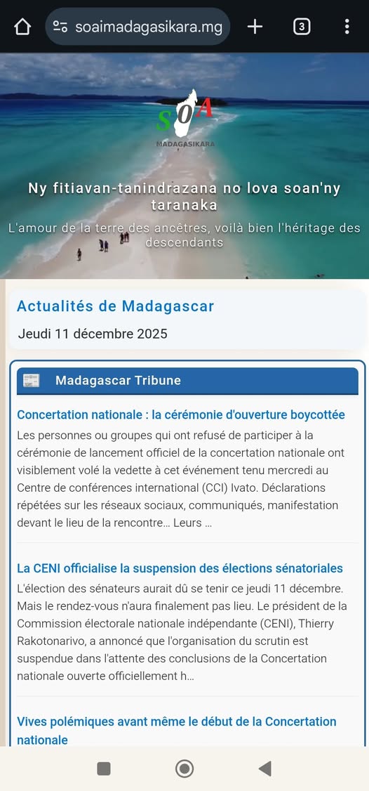 Revue de presse : concertation nationale malgache