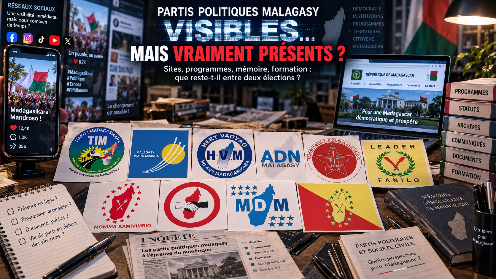 Partis politiques malagasy et présence numérique à Madagascar : réseaux sociaux, sites web, programmes et archives politique